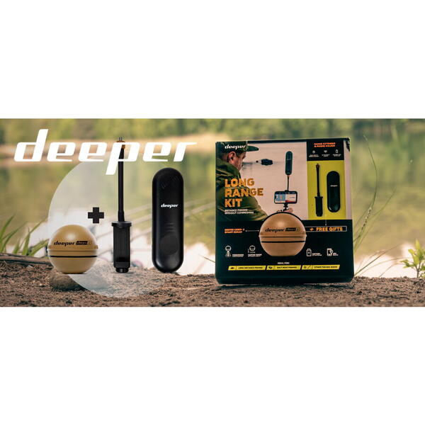 DEEPER SET SONAR CHIRP+ 2.0 +RANGE EXTENDER +PHONE HOLDER