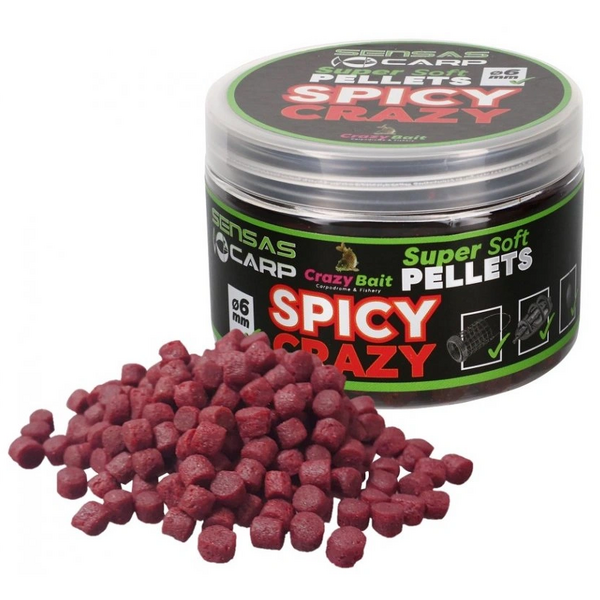 SENSAS PELETE SUPER SOFT SPICY CRAZY=6MM 60G