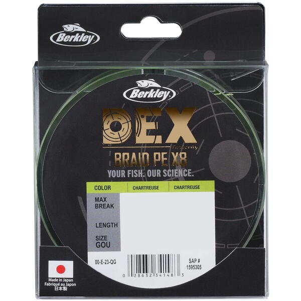 BERKLEY TEXTIL  DEX X8 PE CHARTREUSE 004MM/4,1KG/150M