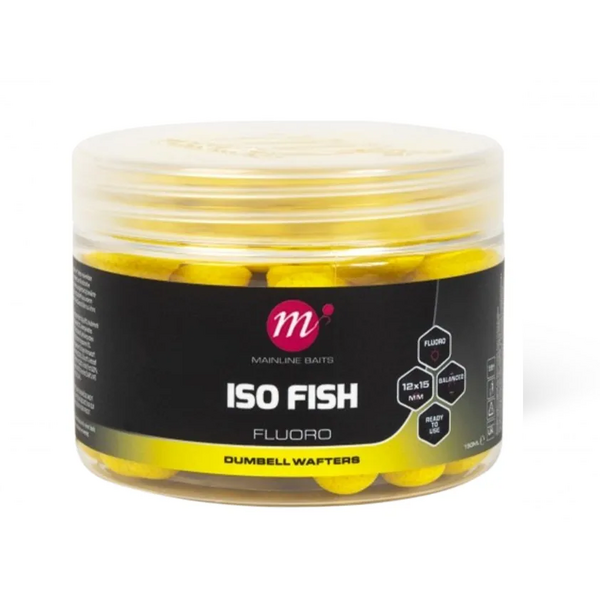 MAINLINE WAFTERS ISO FISH FLUORO DUMBELL YELLOW 12X15MM