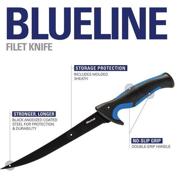 MUSTAD CUTIT PT.FILETAT LAMA TEFLONATA 20,3CM BLUE+TEACA