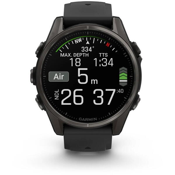 GARMIN CEAS FENIX 8 AMOLED SAPPHIRE TI/BLACK BLACK/PEBBLE GRAY 43MM EMEA