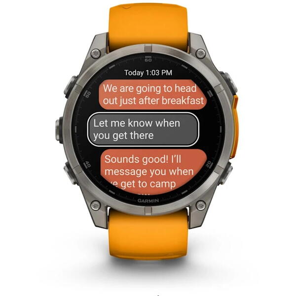 GARMIN CEAS FENIX 8 AMOLED SAPPHIRE SPARK ORANGE/GRAPHITE TI/BARE 47MM EMEA