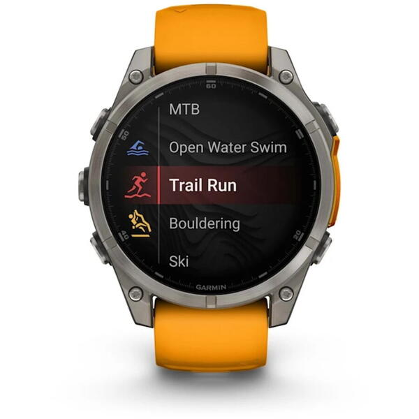 GARMIN CEAS FENIX 8 AMOLED SAPPHIRE SPARK ORANGE/GRAPHITE TI/BARE 47MM EMEA