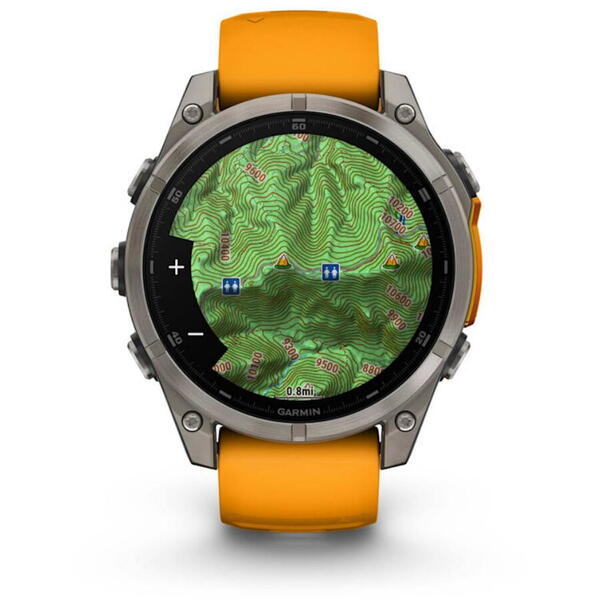 GARMIN CEAS FENIX 8 AMOLED SAPPHIRE SPARK ORANGE/GRAPHITE TI/BARE 47MM EMEA