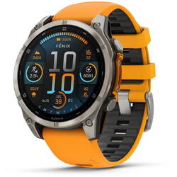 GARMIN CEAS FENIX 8 AMOLED SAPPHIRE SPARK ORANGE/GRAPHITE TI/BARE 47MM EMEA