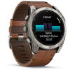 GARMIN CEAS FENIX 8 AMOLED SAPPHIRE TITAN CUREA DIN PIELE BLACK/CHESTNUT 51MM EMEA