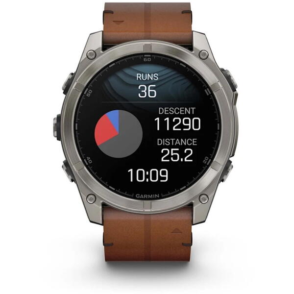 GARMIN CEAS FENIX 8 AMOLED SAPPHIRE TITAN CUREA DIN PIELE BLACK/CHESTNUT 51MM EMEA