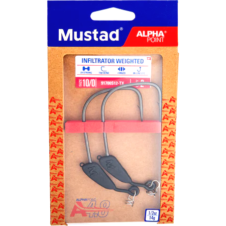 MUSTAD CARLIG OFFSET INFILTRATOR WEIGHTED 3BUC/PL