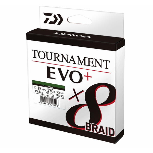 DAIWA TOURNAMENT 8XBRAID EVO+ VERDE 020MM/18KG/270M