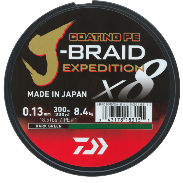 DAIWA J-BRAID EXPEDITION X8E 006MM/5,20KG/150M VERDE