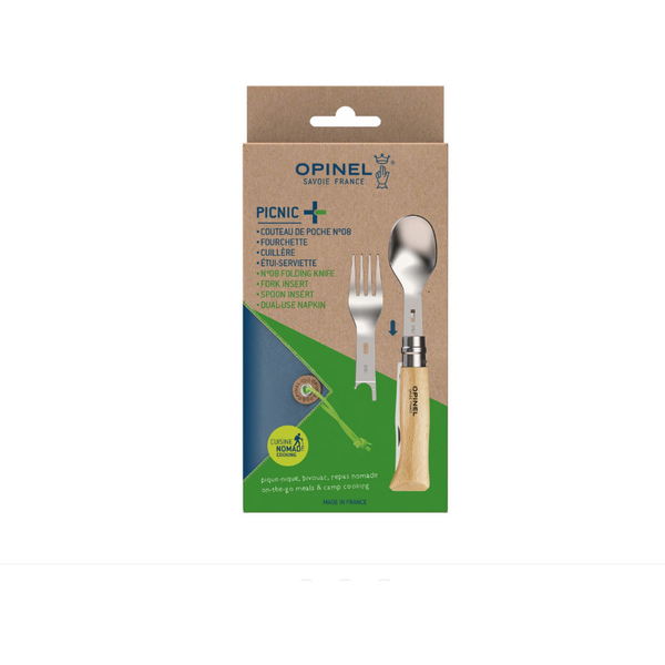 OPINEL SET TACAMURI PICNIC CUTIT NR.8/FURCULITA/LINGURA/LAVETA