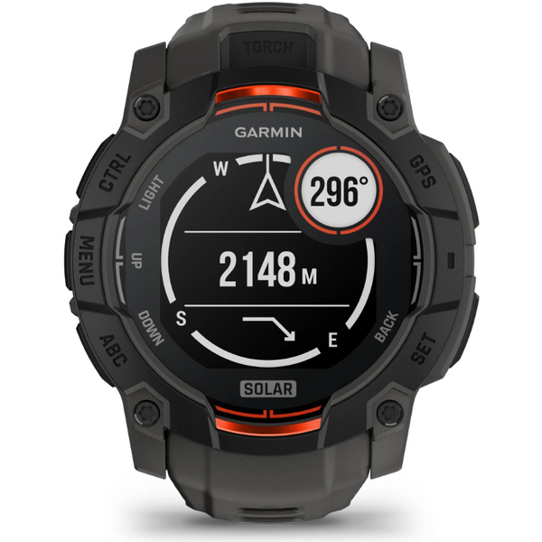 GARMIN CEAS INSTINCT.3 SOLAR BLACK CUREA CHARCOAL 50MM