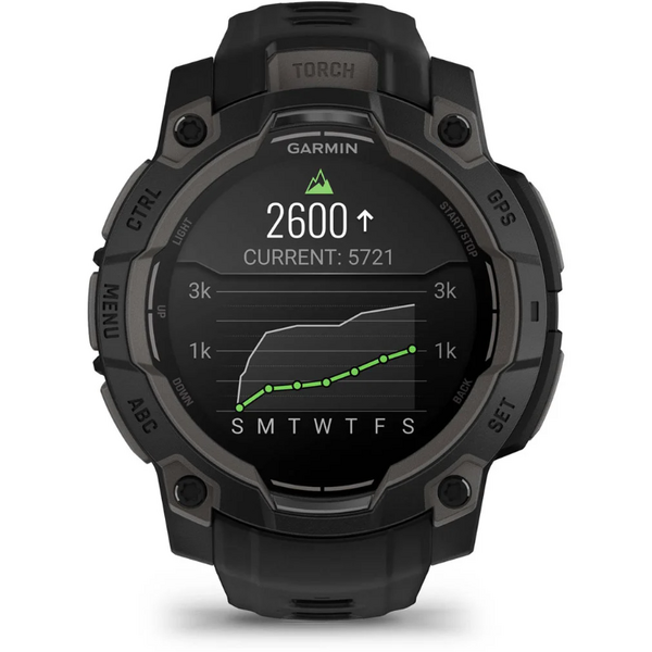 GARMIN CEAS INSTINCT.3 AMOLED BLACK CUREA NEAGRA 45MM