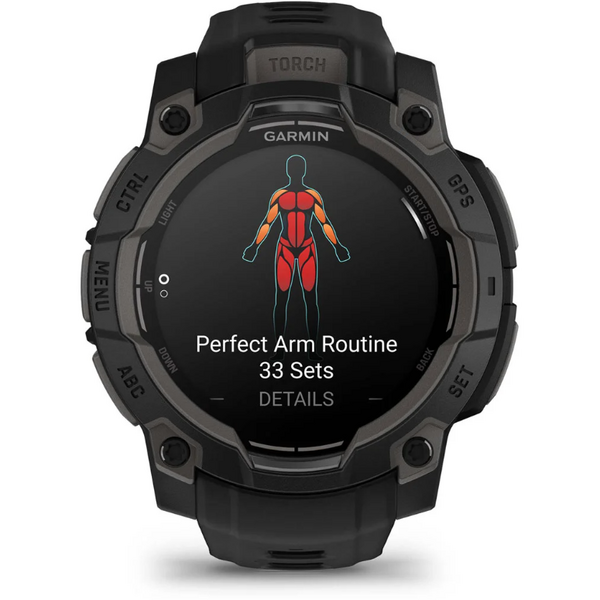 GARMIN CEAS INSTINCT.3 AMOLED BLACK CUREA NEAGRA 45MM