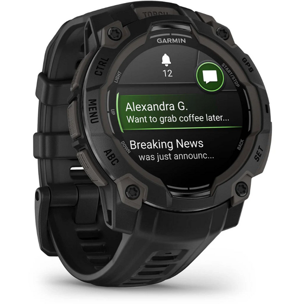 GARMIN CEAS INSTINCT.3 AMOLED BLACK CUREA NEAGRA 45MM