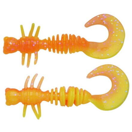 BERKLEY NALUCA POWER CURLY 4CM FLUO ORANGE/SUNSHINE YELLOW 12BUC/PL